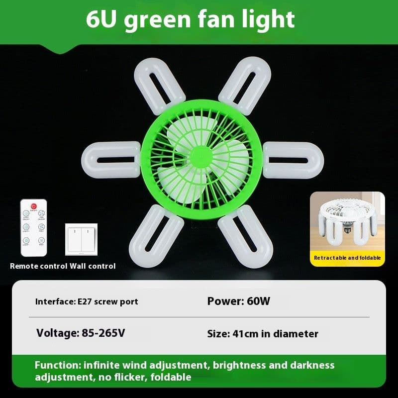 image-E27 Screw Fan Lamp Smart Remote Control Living Room Bedroom Fan-style Ceiling Lamp