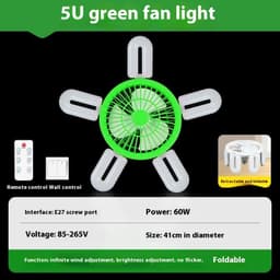 image-E27 Screw Fan Lamp Smart Remote Control Living Room Bedroom Fan-style Ceiling Lamp