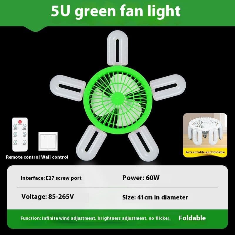 image-E27 Screw Fan Lamp Smart Remote Control Living Room Bedroom Fan-style Ceiling Lamp