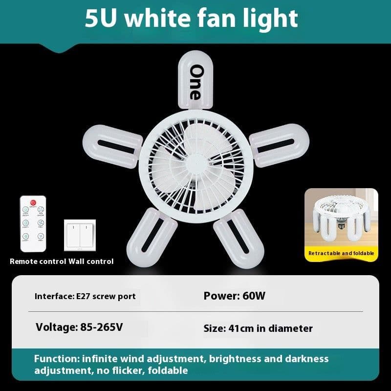 image-E27 Screw Fan Lamp Smart Remote Control Living Room Bedroom Fan-style Ceiling Lamp
