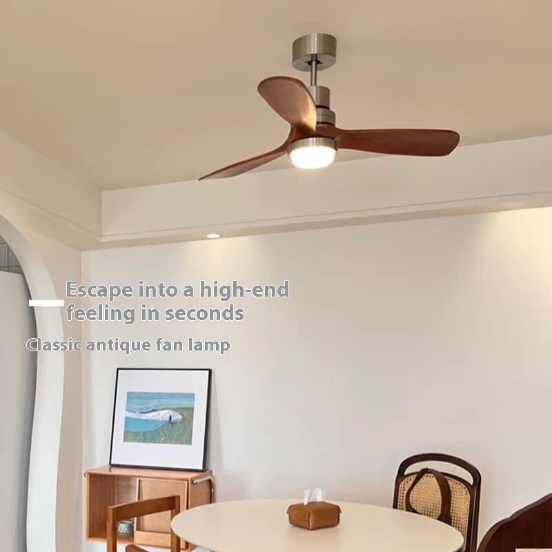 image-Retro Dining Room Ceiling Living Room Bedroom Ceiling Fan Lights Simple Home