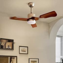 image-Retro Dining Room Ceiling Living Room Bedroom Ceiling Fan Lights Simple Home