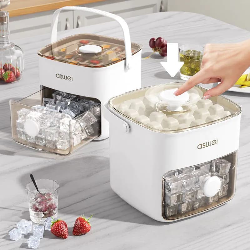 image-Large Capacity Ice Storage Household Food Grade Pressing Ice Cube Mold Ice Maker