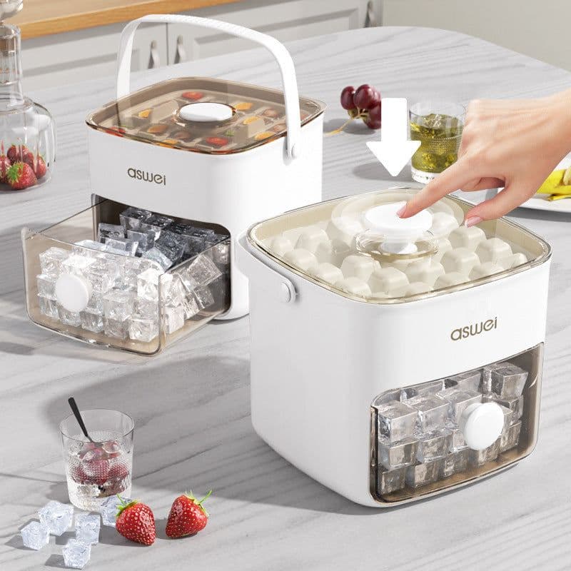 image-Large Capacity Ice Storage Household Food Grade Pressing Ice Cube Mold Ice Maker
