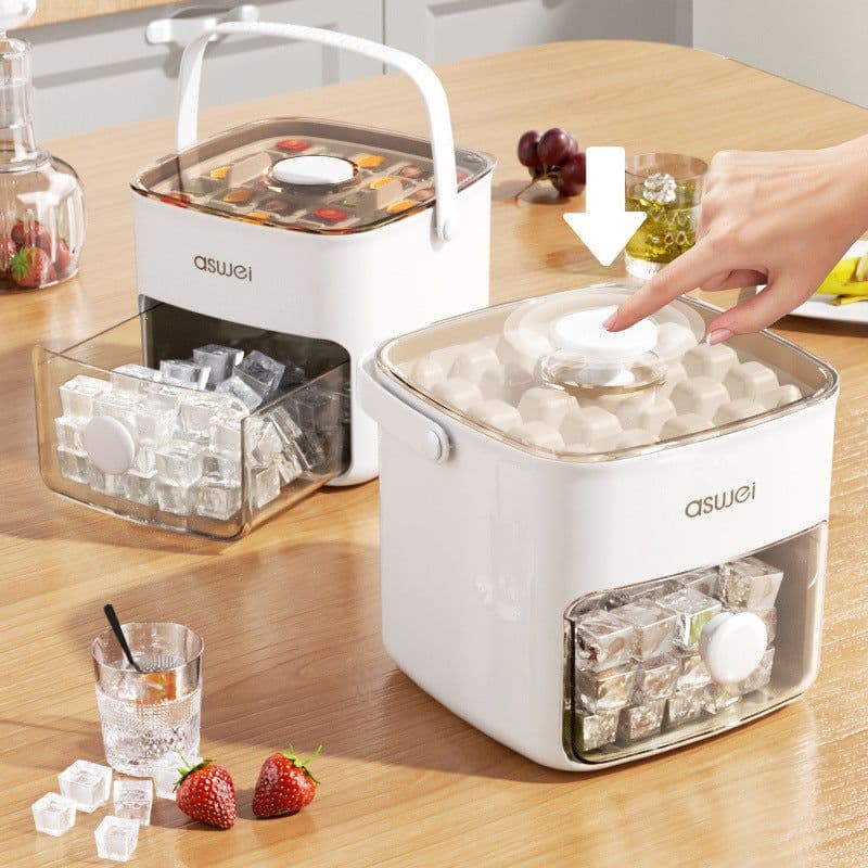 image-Large Capacity Ice Storage Household Food Grade Pressing Ice Cube Mold Ice Maker