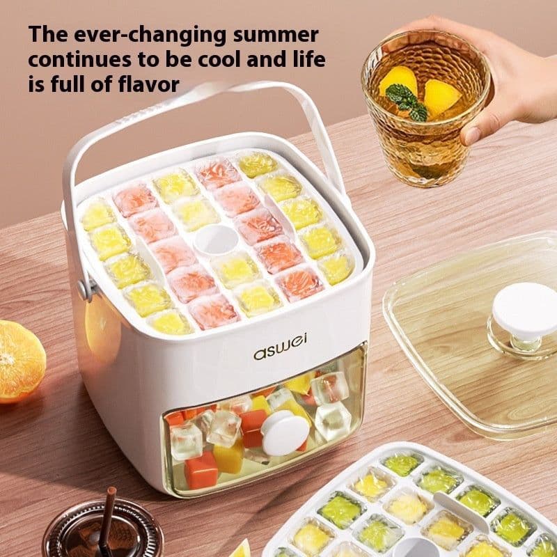 image-Large Capacity Ice Storage Household Food Grade Pressing Ice Cube Mold Ice Maker