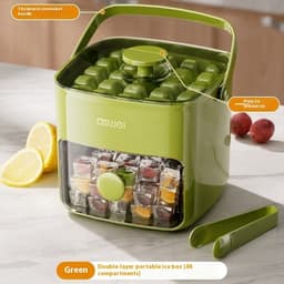 image-Large Capacity Ice Storage Household Food Grade Pressing Ice Cube Mold Ice Maker