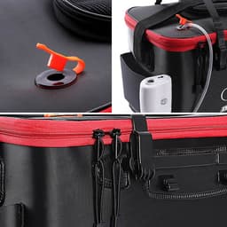 image-EVA Portable Fishing Bag Folding Thicken Live Fishing Box Tank Bucket Camping Fishing Tackle Fishbox Storage Bag