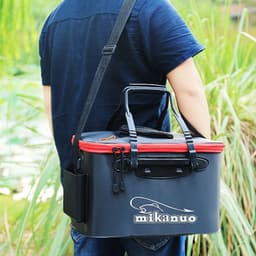 image-EVA Portable Fishing Bag Folding Thicken Live Fishing Box Tank Bucket Camping Fishing Tackle Fishbox Storage Bag
