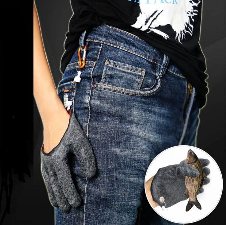 image-Fishing Gloves Anti-Slip Protect Hand From Puncture Scrapes Fisherman Professional Catch Fish Latex Hunting Gloves Left Right