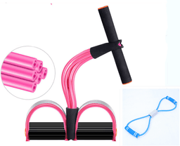image-Natural Latex Foot Pedal Elastic Pull Rope with Handle Fitness Equipment Bodybuilding Expander