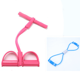 image-Natural Latex Foot Pedal Elastic Pull Rope with Handle Fitness Equipment Bodybuilding Expander
