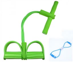 image-Natural Latex Foot Pedal Elastic Pull Rope with Handle Fitness Equipment Bodybuilding Expander