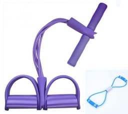image-Natural Latex Foot Pedal Elastic Pull Rope with Handle Fitness Equipment Bodybuilding Expander
