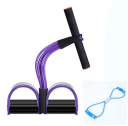 image-Natural Latex Foot Pedal Elastic Pull Rope with Handle Fitness Equipment Bodybuilding Expander