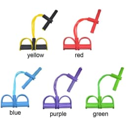 image-Natural Latex Foot Pedal Elastic Pull Rope with Handle Fitness Equipment Bodybuilding Expander