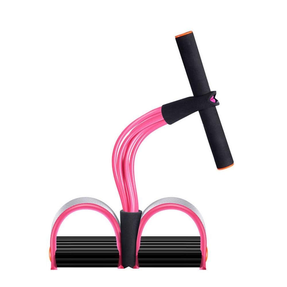 image-Natural Latex Foot Pedal Elastic Pull Rope with Handle Fitness Equipment Bodybuilding Expander