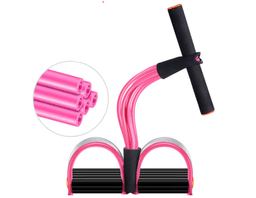 image-Natural Latex Foot Pedal Elastic Pull Rope with Handle Fitness Equipment Bodybuilding Expander