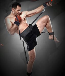 image-150 lbs Resistance Elastic Boxing Gloves Crossfit Training Belt Leg Strength and Agility Training Strap for Football Basketball Taekwondo