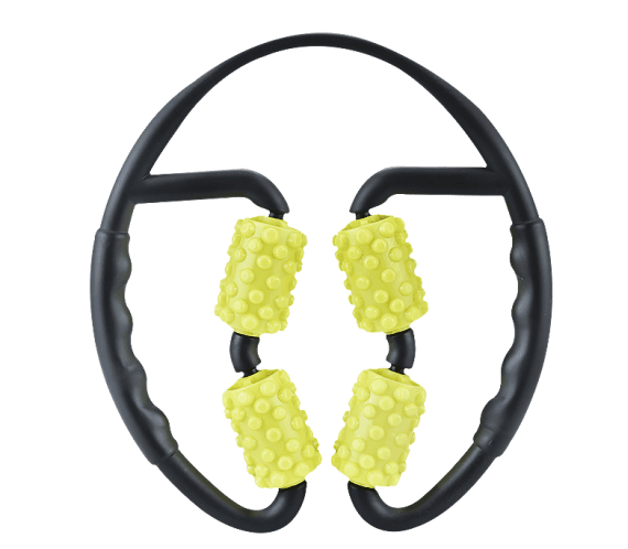 image-Multifunctional Muscle Massager Relaxation Roller Ring Clamp Yoga Body Shaping 4 Wheels Fitness Device for Sports