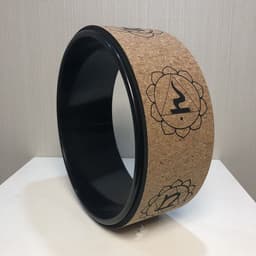 image-Cork Yoga Wheel Wood Grain Printing Hoop