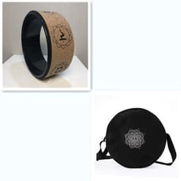 image-Cork Yoga Wheel Wood Grain Printing Hoop