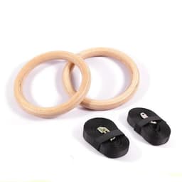 image-Gymnastic wooden rings for sports competitions Adult pull-ups Birch rings