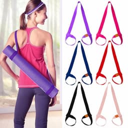 image-Yoga Mat Strap Strap Belt Adjustable Sports Sling Carrier Shoulder Carry Strap Belt Exercise Stretch Fitness Elastic Yoga Belt