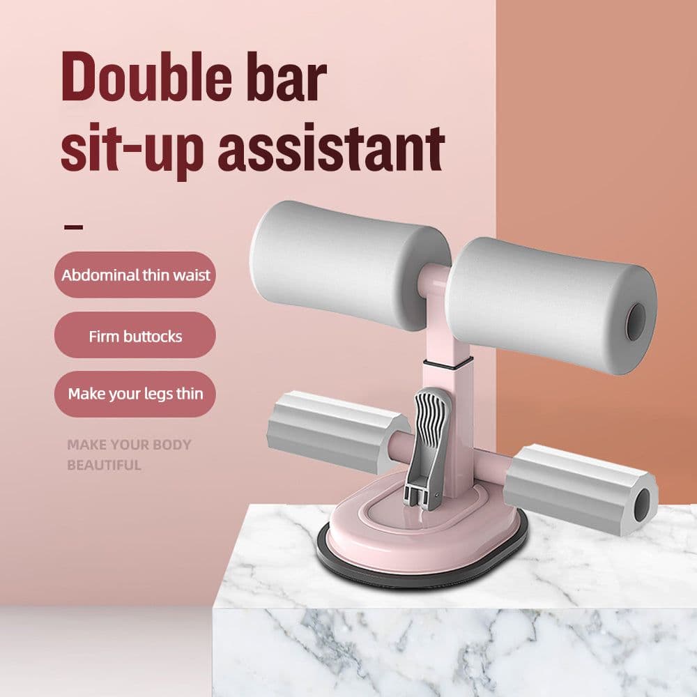 image-Adjustable Sit-up Bar Floor Assistant Abdominal Exercise Stand