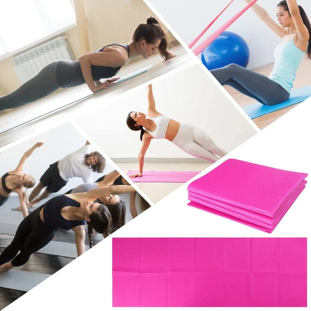 image-Non Slip Yoga Mat 3 Folding Gymnastics Mat Fitness Exercise Gym Oxford Airtrack Panel Tumbling Climbing Pilates Pad Air Track