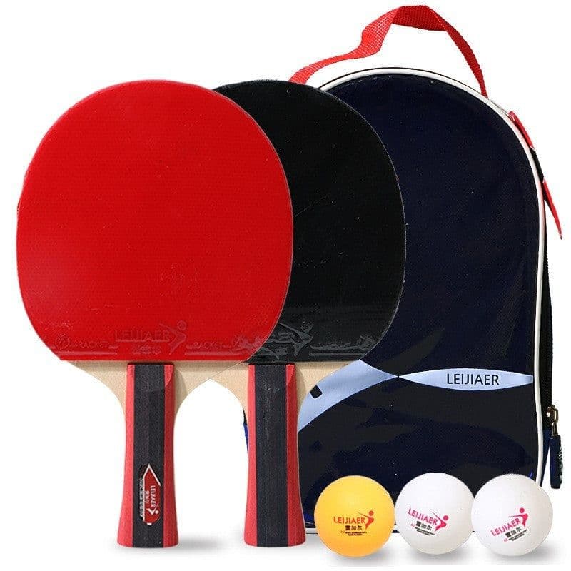 image-Table tennis racket with two rackets and three balls