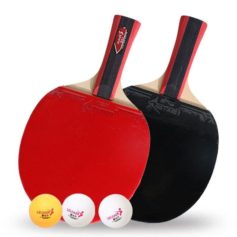 image-Table tennis racket with two rackets and three balls