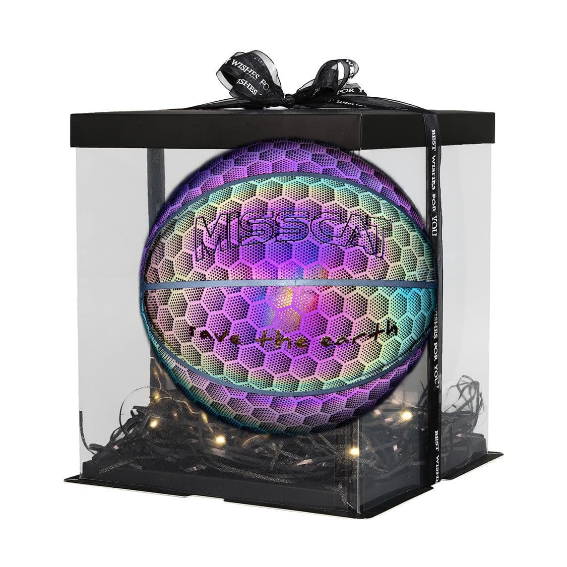 image-Glowing Luminous Fluorescent Basketball Night Game Basketball