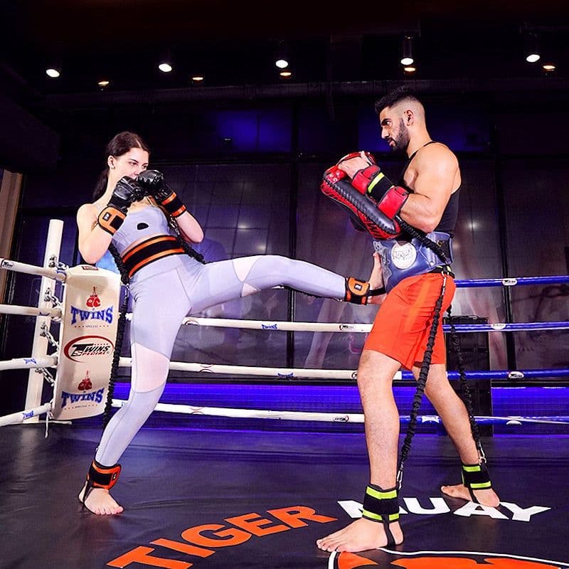 image-Leg Squat Boxing Combat Training Resistance Bands Fitness Combat Fighting Resistance Force Agility Workout Exercise Equipment