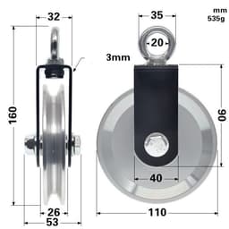 image-Fitness equipment accessories roller aluminum alloy guide wheel