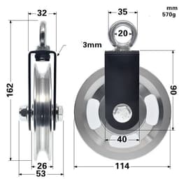 image-Fitness equipment accessories roller aluminum alloy guide wheel