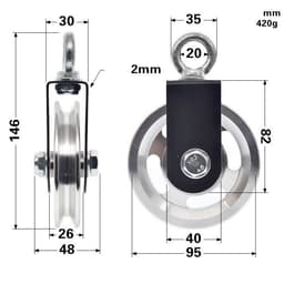 image-Fitness equipment accessories roller aluminum alloy guide wheel
