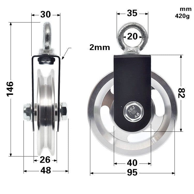 image-Fitness equipment accessories roller aluminum alloy guide wheel