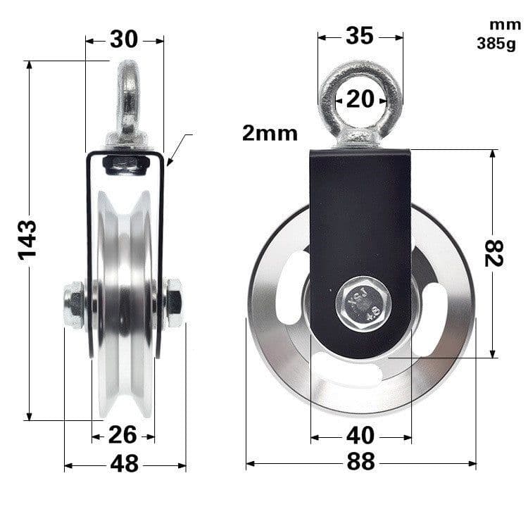 image-Fitness equipment accessories roller aluminum alloy guide wheel