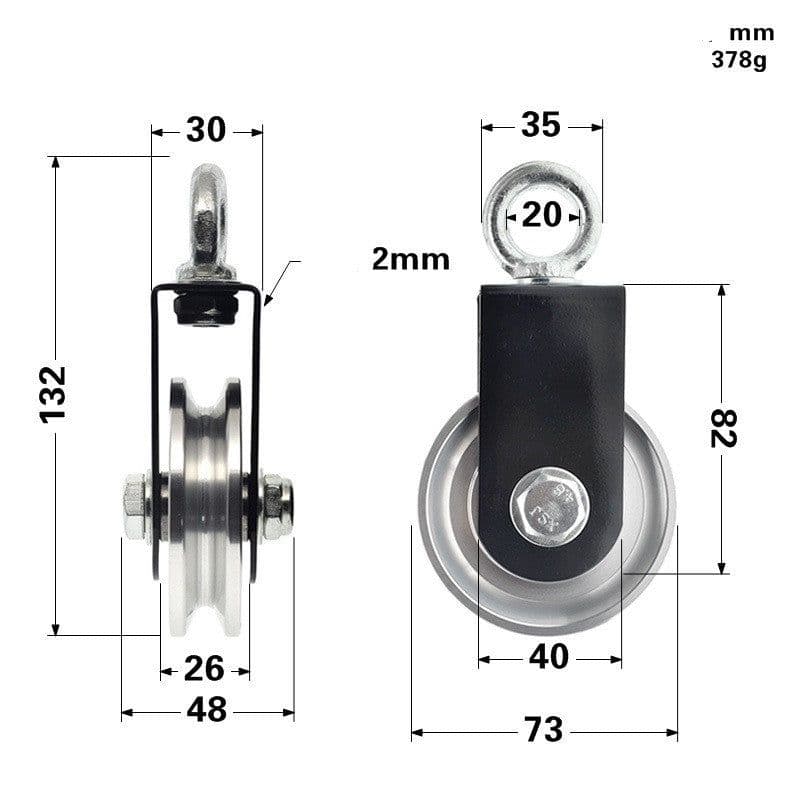 image-Fitness equipment accessories roller aluminum alloy guide wheel