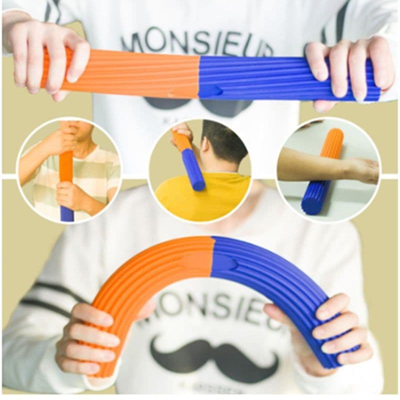 image-Fitness Flexible Resistance Training Bar Elbow Bar Hand Forearm Strengthener Home Gym Equipment for Massage and Injury Recovery
