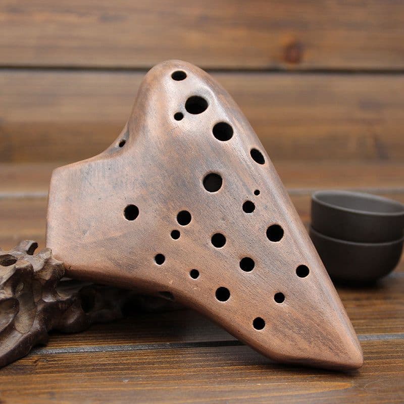 image-AC Ocarina three tube midrange C tuning tube smoked Ocarina