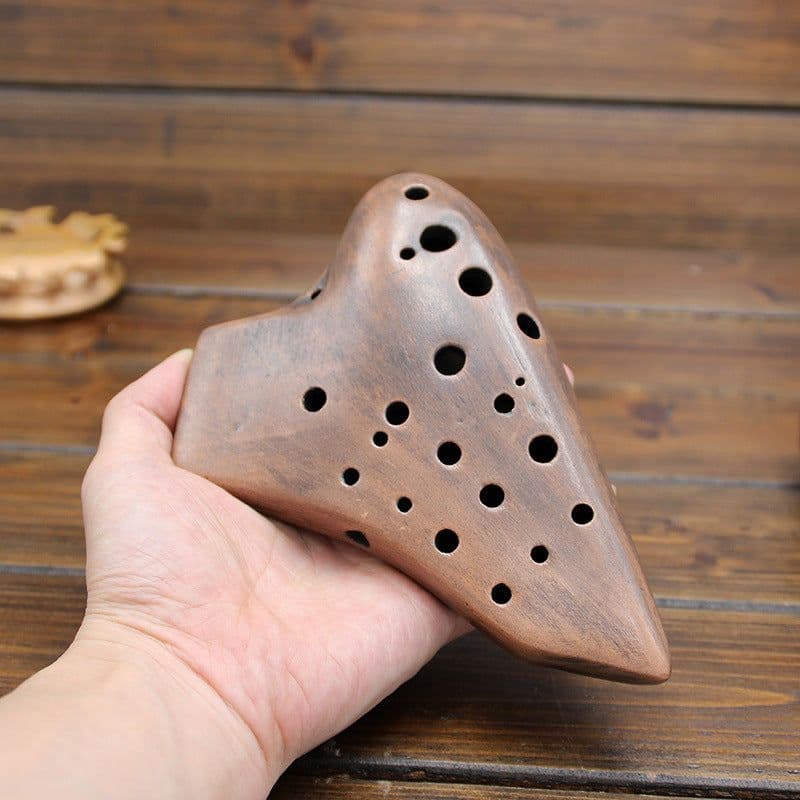 image-AC Ocarina three tube midrange C tuning tube smoked Ocarina