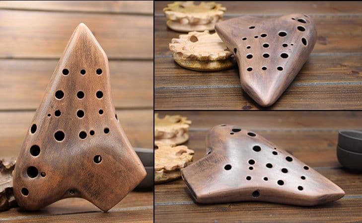 image-AC Ocarina three tube midrange C tuning tube smoked Ocarina