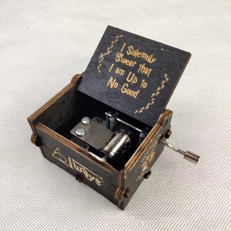 image-Antique Carved Wooden Hand Crank Spirited Away Music Box Christmas Gift Birthday Gift Party Decoration