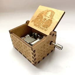 image-Antique Carved Wooden Hand Crank Spirited Away Music Box Christmas Gift Birthday Gift Party Decoration