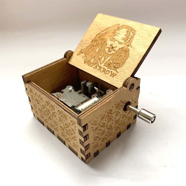 image-Antique Carved Wooden Hand Crank Spirited Away Music Box Christmas Gift Birthday Gift Party Decoration