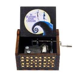 image-Antique Carved Wooden Hand Crank Spirited Away Music Box Christmas Gift Birthday Gift Party Decoration