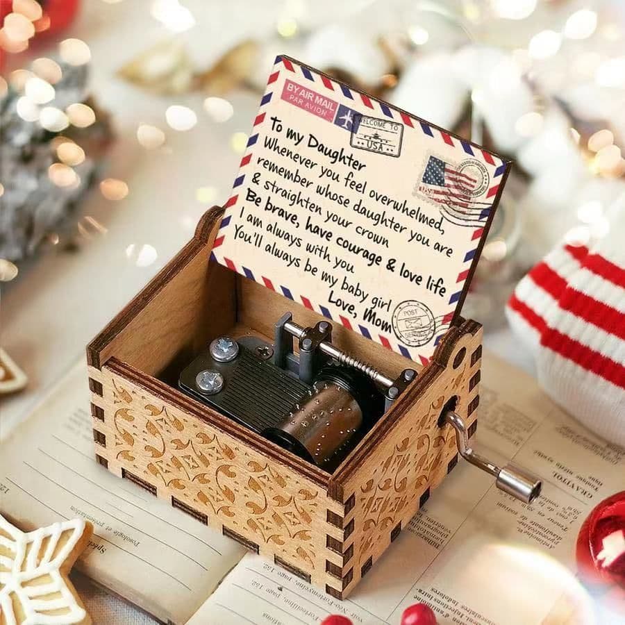 image-Antique Carved Wooden Hand Crank Spirited Away Music Box Christmas Gift Birthday Gift Party Decoration
