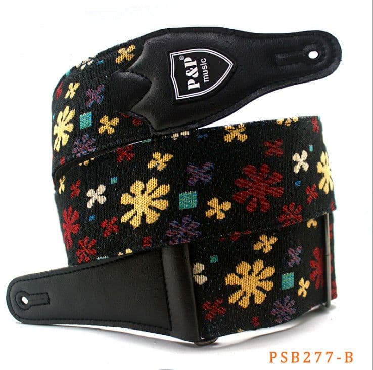 image-Guitar bass strap embroidery thickening and widening